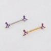 WITCH HAT SCARY FACE WHITE SKULL 316L SURGICAL STEEL NIPPLE RING